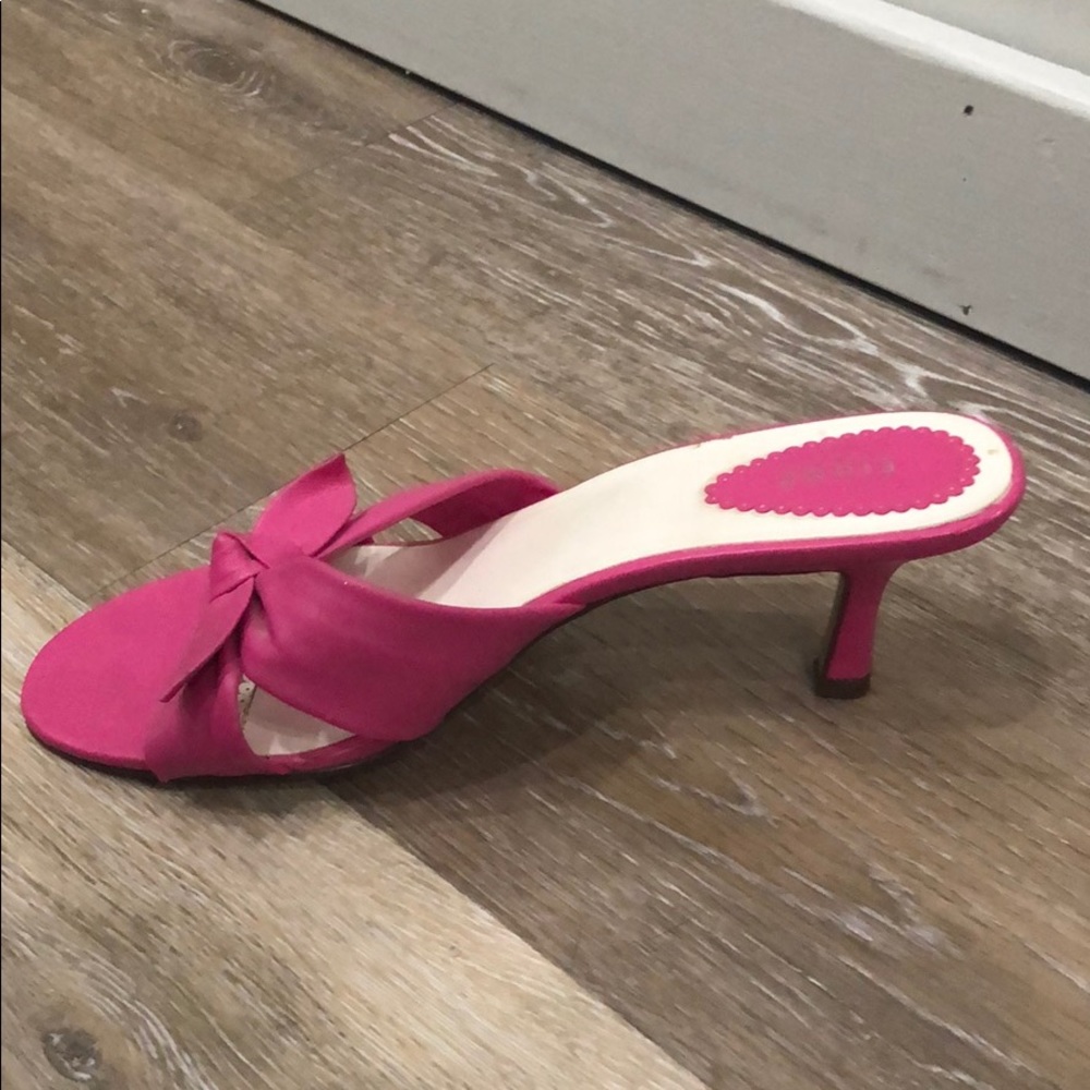 Pink Bow kitten heels